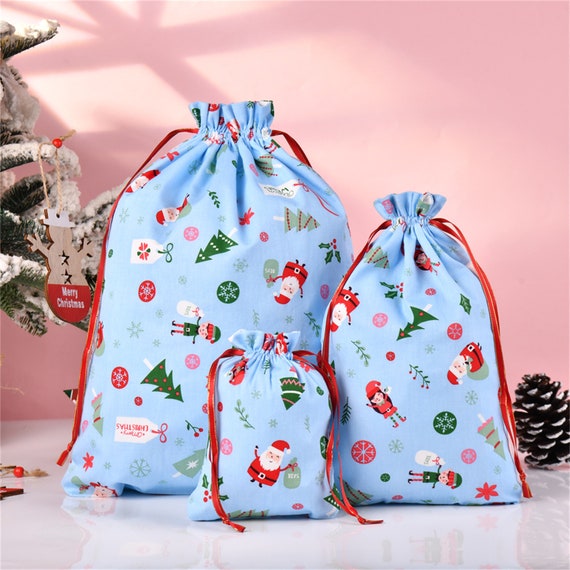Christmas Velvet Bags Drawstring Candy Biscuits Pouch Red Bracelet Jewelry  Packaging Bags Merry Christmas Storage Bags