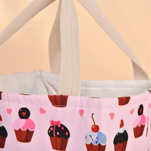Handmade XL Cupcake/Ice Cream Insulated Lunch Bag, Lunch Tote Keep Warm/Cold, Cute Lunch Bag For Kids, Snack Bag, Picnic Office School Gift image 3