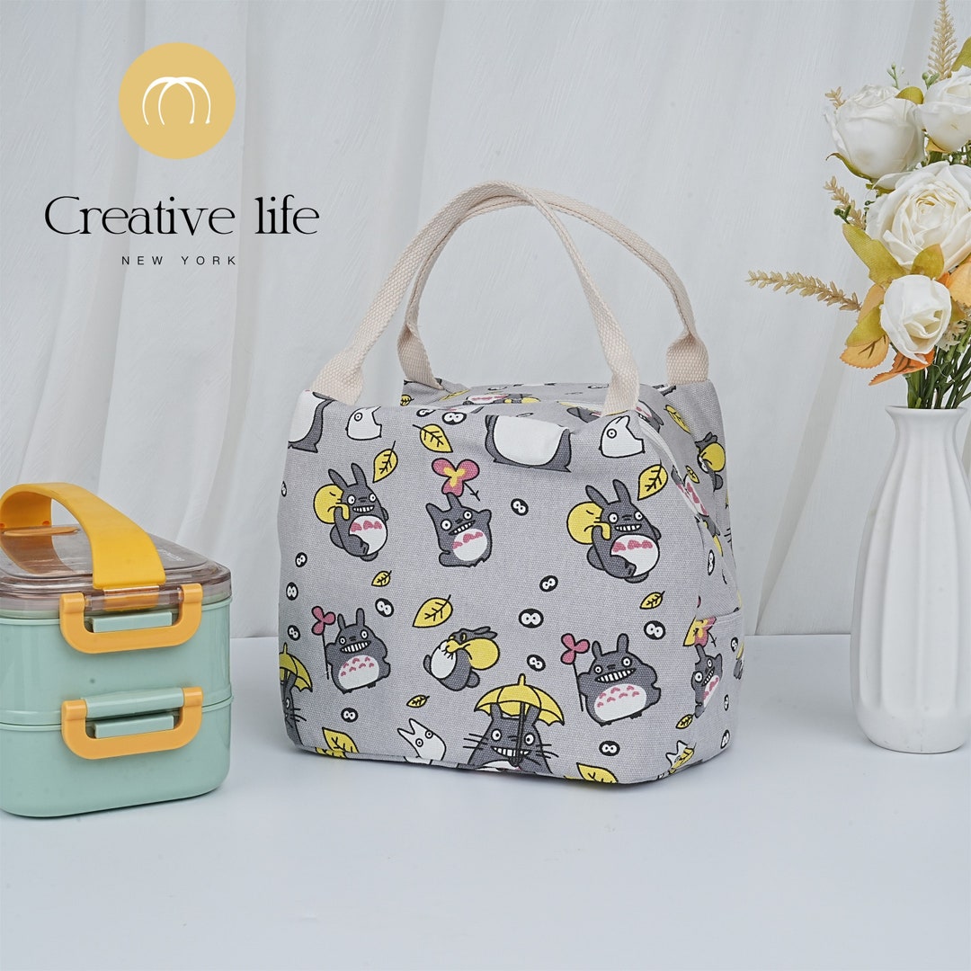 NEW Handmade Embroidered Totoro Pattern Canvas Lunch Bag With Heat ...