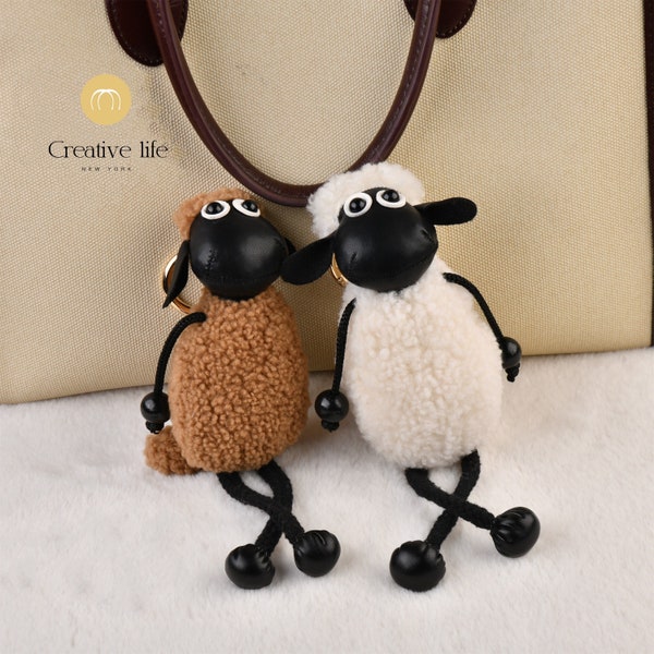 NEW! Handmade Shaun the Sheep Plush Keychain for Birthday, Funny Comedy Plush Sheep Toy, Bag Accessories, Mother's Day Gift