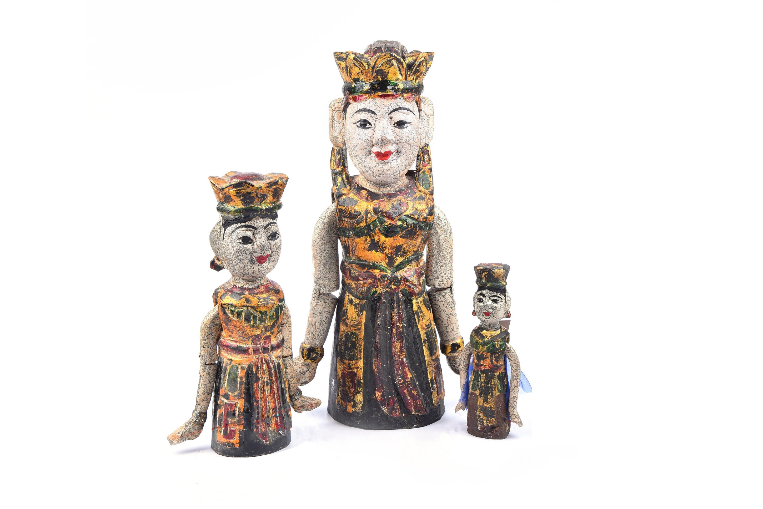 Marionnette Articulée Asiatique Vietnam - Bras Et Tête Amovibles - Occasion
