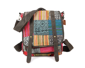 Brocade Ethnic Handmade Backpack  Straps Copper-Presses Boho Hippie Style TCBL03