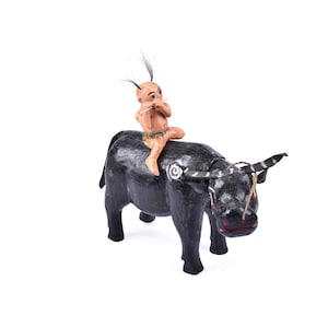 Handmade Small Baby Herding Water Puppet Home Decoration Vietnamese 28cm Collectible Sculpture RG35