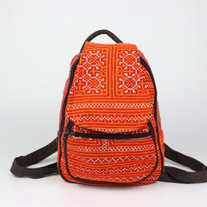 Handgjord brokadryggsäck: Liten boho hippie-ryggsäck