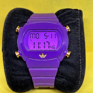 Adidas Originals ADH2070 Purple Gold Crystal Bezel Silicone‎ Watch Mens Womens adidas Rubber Band Analog Wristwatches for sale | eBay main image 4