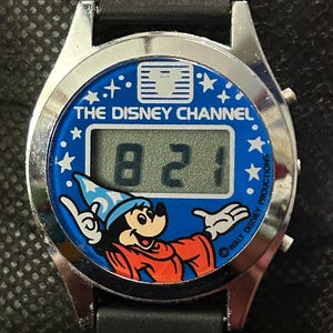 Vintage Disney Channel Mickey Mouse Fantasia Digital Quartz Watch 1983