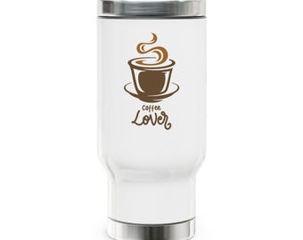 Insulated Stainless Steel Travel Mug: Coffee Lover Commuter Cup
