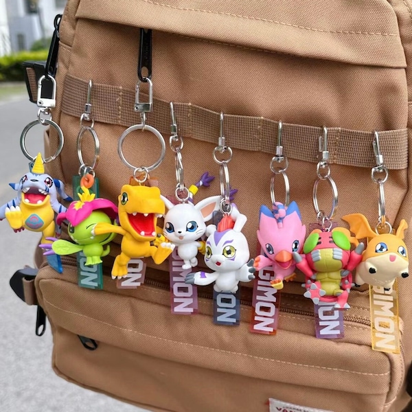 Digimon figure keychain agumon Tailmon Gabumon Patamon Palmon Gomamon Biyomon Tentomon