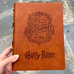Harry Potter Notebook binder note Slytherin Gryffindor Ravenclaw Hufflepuff Leather Journal Spell Book Grimoire planner writing Hufflepuff