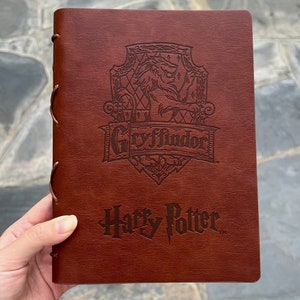 Harry Potter Notebook binder note Slytherin Gryffindor Ravenclaw Hufflepuff Leather Journal Spell Book Grimoire planner writing Gryffindor