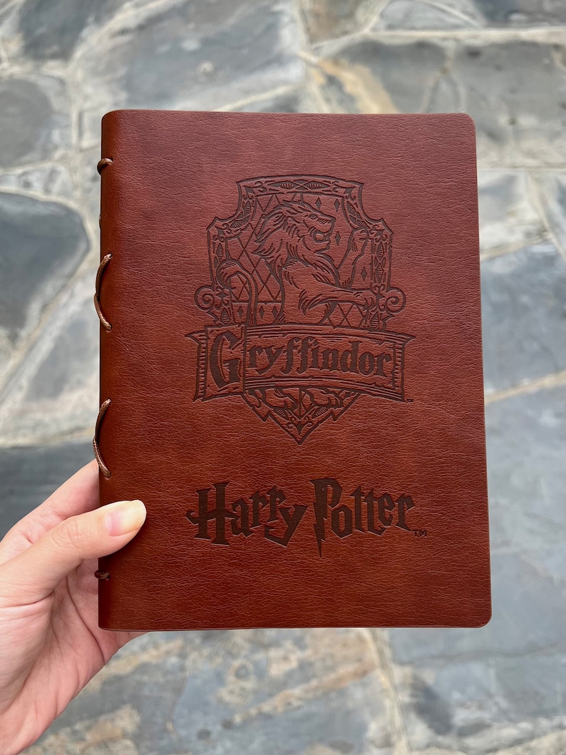 Harry Potter Notebook binder note Slytherin Gryffindor Ravenclaw Hufflepuff Leather Journal Spell Book Grimoire planner writing Gryffindor