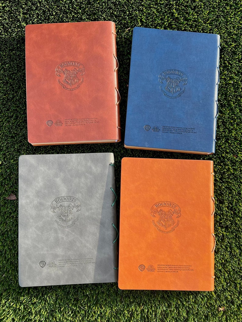 Harry Potter Notebook binder note Slytherin Gryffindor Ravenclaw Hufflepuff Leather Journal Spell Book Grimoire planner writing image 7