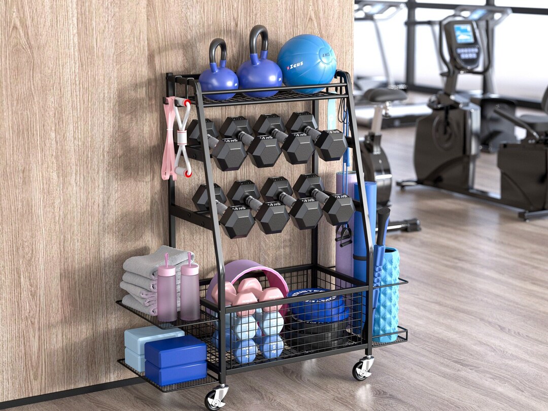 Weight Rack for Dumbbells, Home Gym Storage Rack With Wheels Etsy