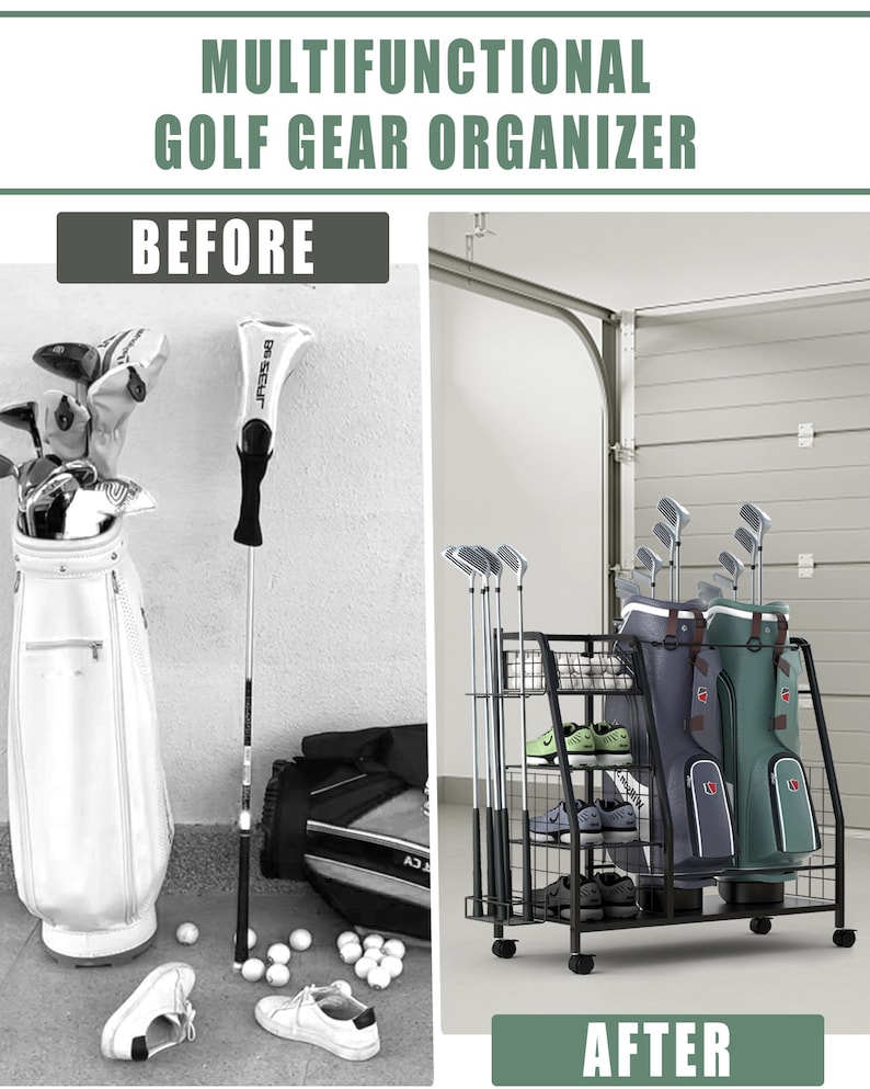 Golf Bag Organizer Golf Bag Rack Golf Bag Holder Etsy