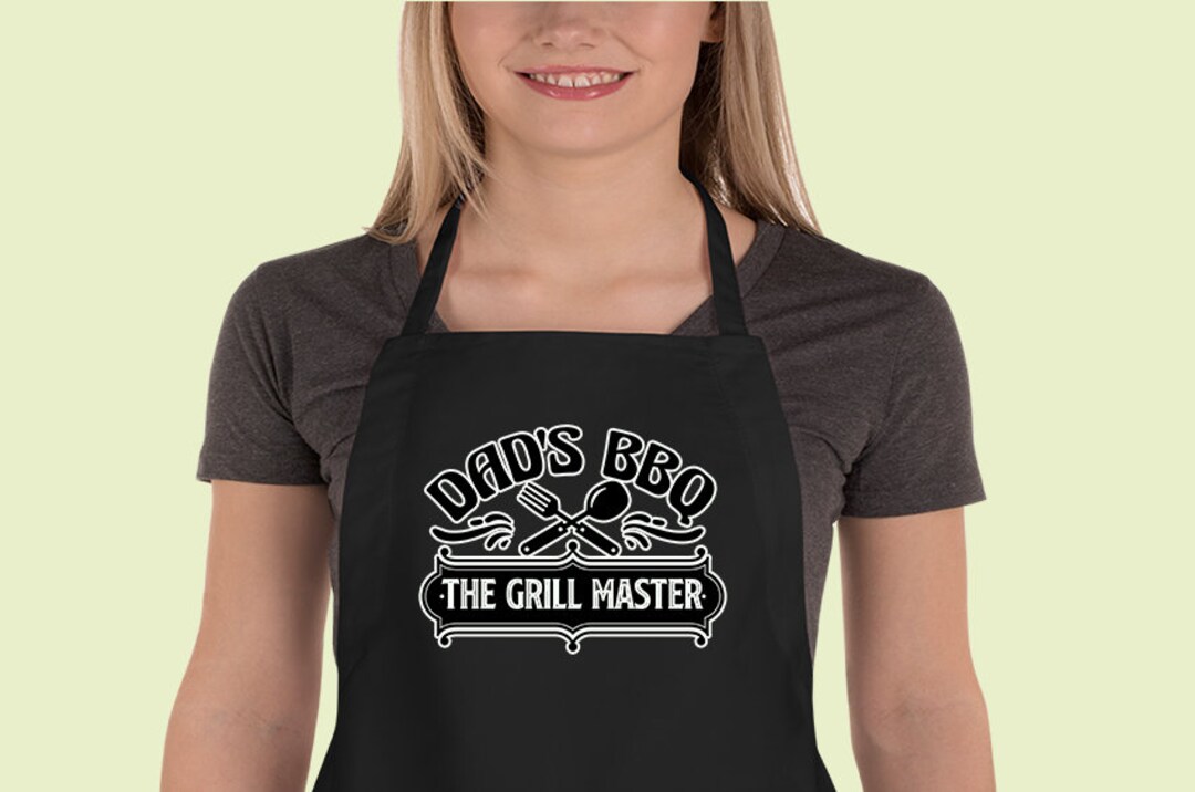 Dad's BBQ the Grill Master BBQ Apron, the Grill Master Dad Custom Apron