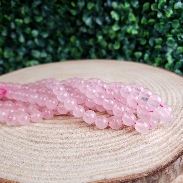 Rose quartz Beads || Beaded Gemstone String || Rose Quartz || Crystal
