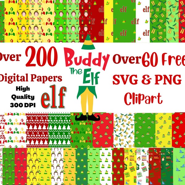 Buddy the Elf digital paper bundle JPG , JPEG , wallpaper,Christmas background printable download, christmas scrapbooking, free clipart,