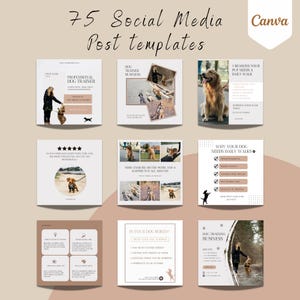 Instagram-posttemplates voor hondenverzorging, contentpakket voor sociale media