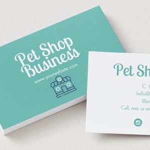 Editable Business Card, Pet Grooming Business, Modern Simple Business Card Small Business Template Design, Pet Shop, Salon Business Card