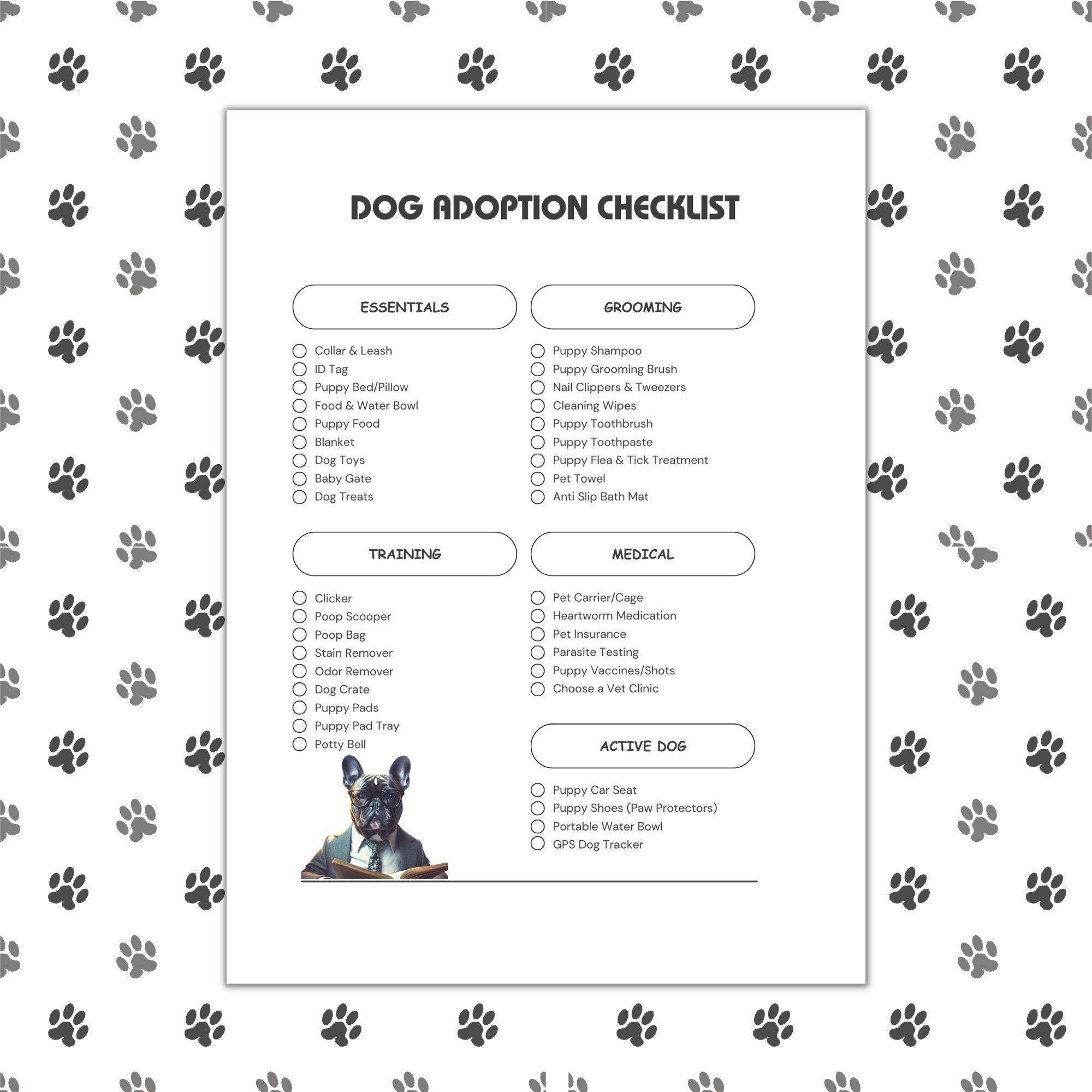 Pet Checklistpuppy Listpuppy Plannerpuppy Trackerdog Etsy