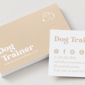 Editable Pet Business Card Dog Grooming Business Editable Price Sheet Small Business Template Dog Trainer Calling Card Salon Business Card