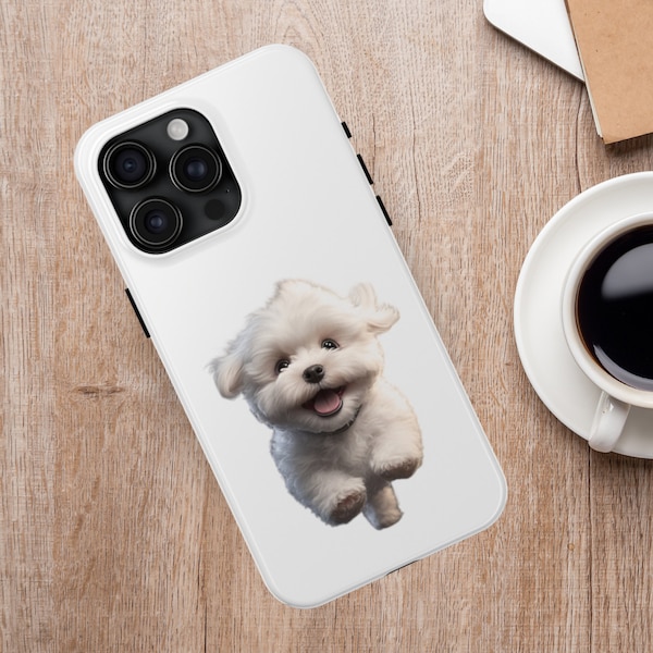 Maltese iPhone Case, Trendy Phone Case, Perfect Gift For Dog Mom, Cute Dog iPhone Cover, iPhone Pro 11, 12, 13, 14, Modern iPhone 15 Case