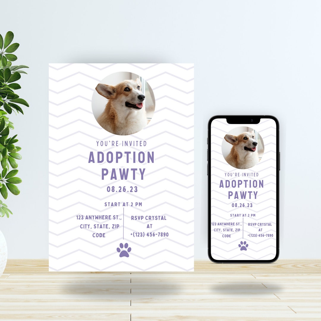 4 Piece Dog Adoption Kit, Dog Adoption, Dog Editable Flyer, SMS