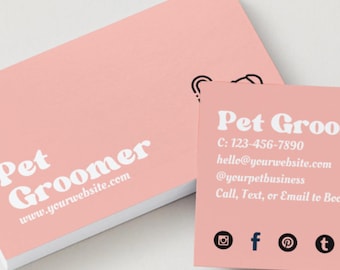 Editable Pet Grooming Business Card Template, Easy and Instant, Pet Business, Dog Groomer Business, Groomer Design