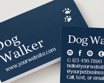 Editable Pet Grooming Business Card Template: Canva DIY Design