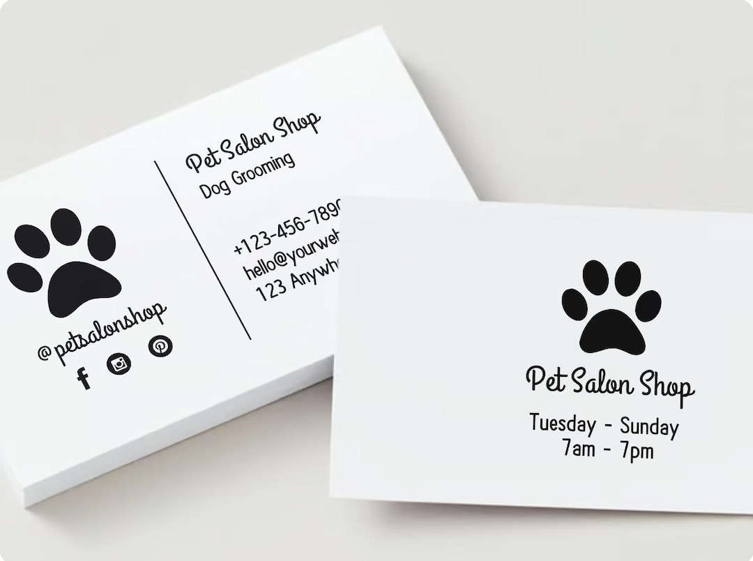 Editable Dog Business Card, Pet Grooming Business, Editable Price