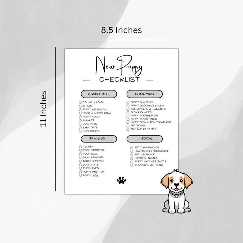 Checklista för husdjur, Valplista, Valpplanerare, Valpspårare, Hundchecklista, Hundmamma, Viktiga saker för nya valpar, Planerare för husdjursvård, Hundplanerare, Hundspårare bild 10