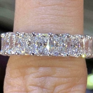 4.35 CT Radiant Cut Diamond Band, Radiant Diamond Band, Diamond Eternity Band White Gold, Radiant Diamond Ring Wedding Band Anniversary Band