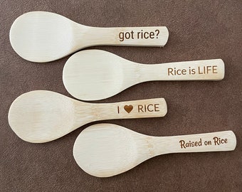 Bamboo Rice Paddle - Bamboo Rice Scooper - Rice Serving Spoon - Unique Kitchen Gift - Made on Kauai - Rice Scooper