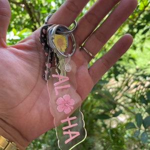 Porte-clés acrylique Aloha - Options de couleurs personnalisables