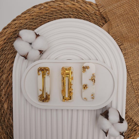 Elegant Gold and White Hair Accessory Set Amazon.com : SWEETV 2Pcs Bridal Hair Accessories,Gold  main image 2