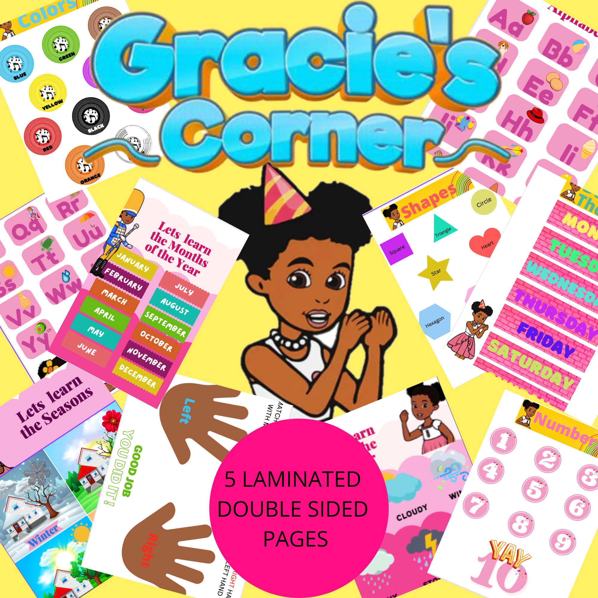 Gracie's Corner Laminated LEARNING PRINTS ONLY for Homeschool Learning