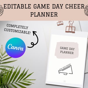 Editable Game Day Planner, Cheer Coach planner, Printable, Canva Template