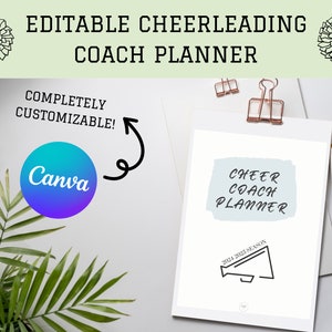 Editable Cheer Coach Binder, Cheer Coach planner, FULL BUNDLE, 70+ Pages