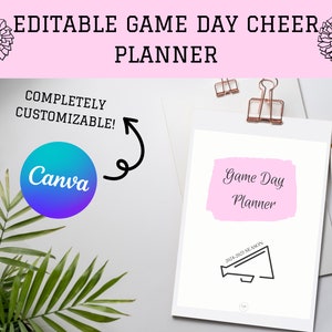 Editable Game Day Planner, Cheer Coach planner, Printable, Canva Template