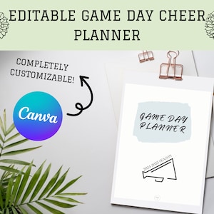 Editable Game Day Planner, Cheer Coach planner, Printable, Canva Template