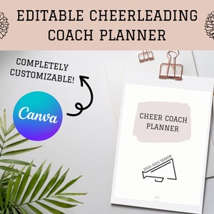 Editable Cheer Coach Binder, Cheer Coach planner, FULL BUNDLE, 70+ Pages