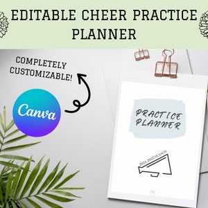 Bearbeitbarer Übungsplaner, Cheer Coach Planer, Printable, Canva Vorlage