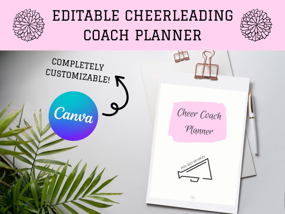 Editable Cheer Coach Binder Cheer Coach Planner FULL BUNDLE 70