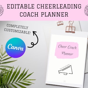 Editable Cheer Coach Binder, Cheer Coach planner, FULL BUNDLE, 70+ Pages