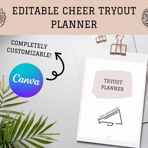 Bearbeitbarer Tryout-Planer, Cheer Coach-Planer, bedruckbar, Canva-Vorlage