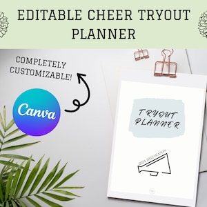 Bearbeitbarer Tryout-Planer, Cheer Coach-Planer, bedruckbar, Canva-Vorlage