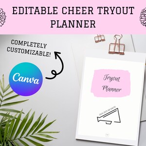 Bearbeitbarer Tryout-Planer, Cheer Coach-Planer, bedruckbar, Canva-Vorlage