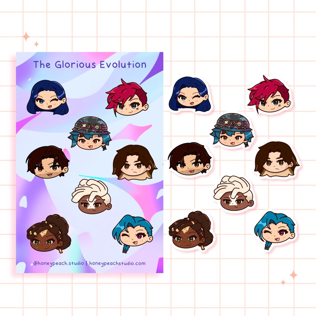 The Glorious Evolution Sticker Sheet | Waterproof Glossy Vinyl Sticker ...