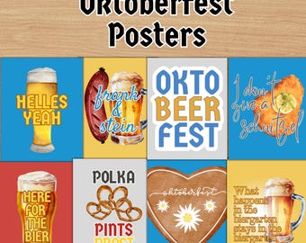 Oktoberfest Posters - Funny Beer Themed Decorations for your Oktoberfest Celebration