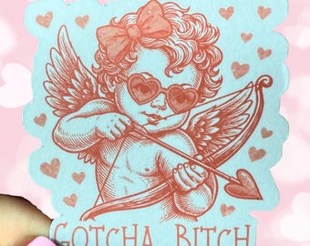Funny Anti Love Stickers - Sassy Cupid